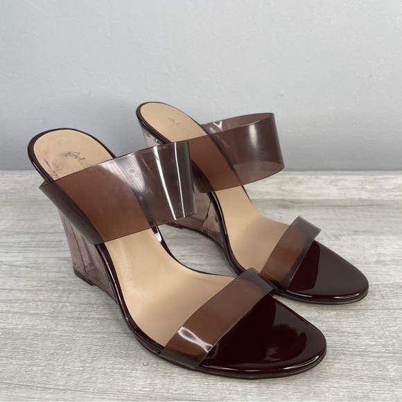 Aldo plum brown lucite wedge heels size 10 - Picture 14 of 14